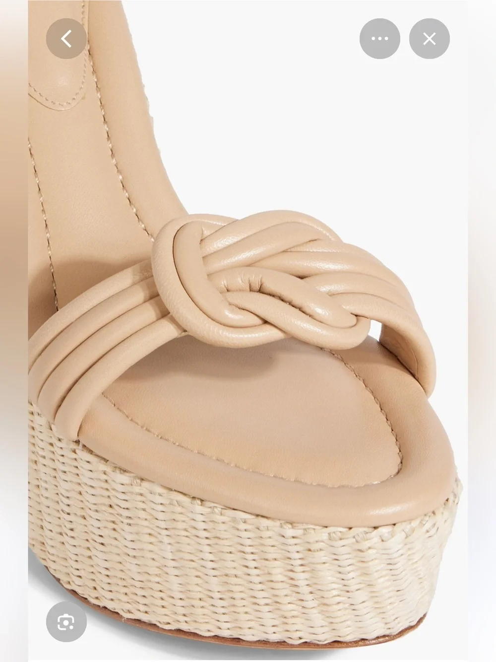 Alexandre Birman Vicky Leather Beige Leather Knot Ankle-Strap Platform Sandals